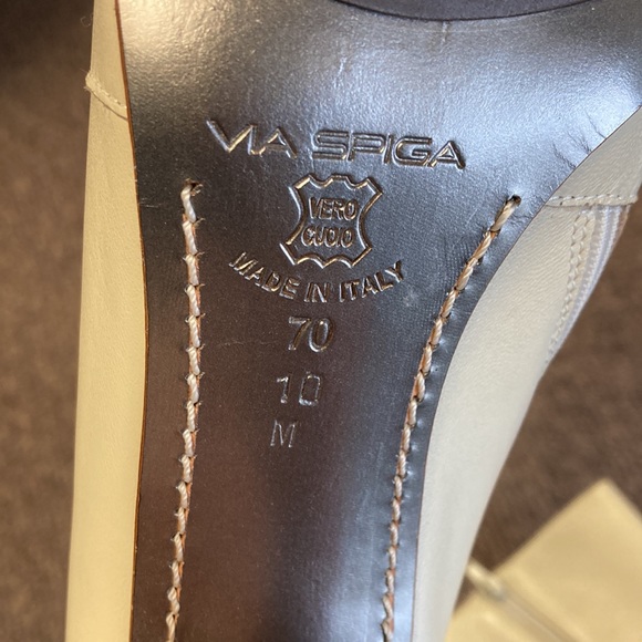 Via Spiga moto boots Italy 10 Like New Leather Bone - Picture 7 of 11